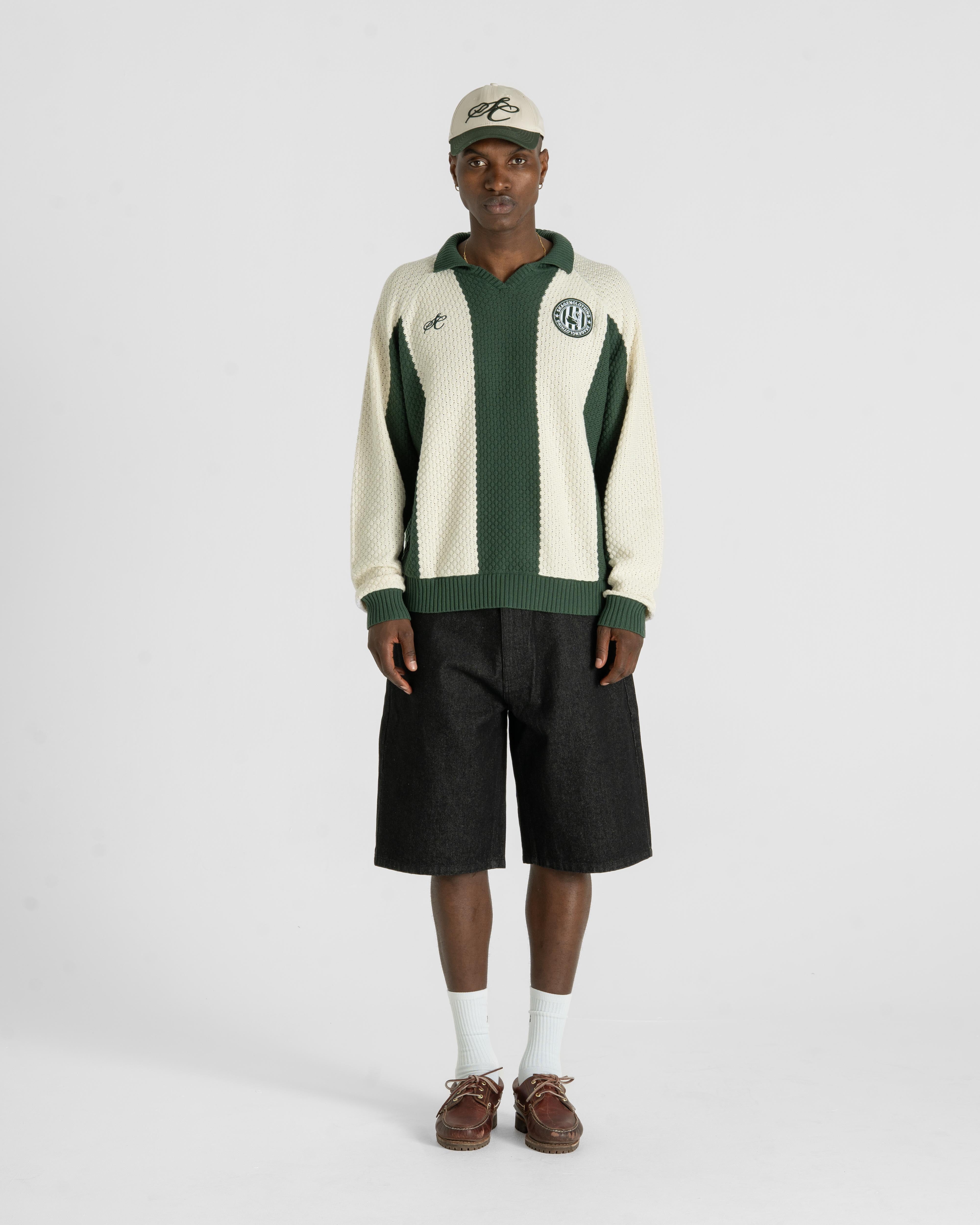 SC Football Knit Green/beige